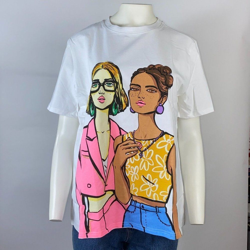 ZARA T-SHIRT PRINT WITH GIRLS - Picture 2 of 6